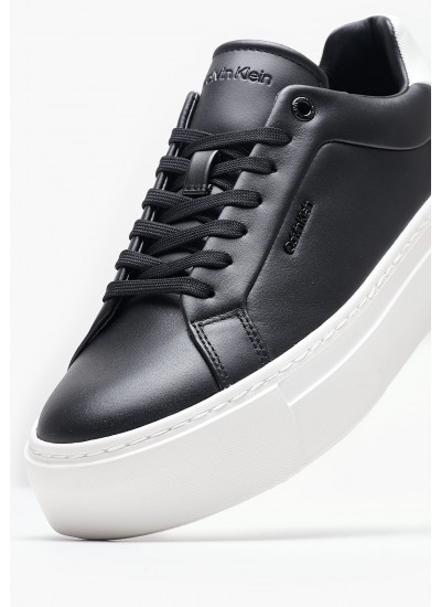 Γυναικεία Παπούτσια Casual Bold.Flat.Low Μαύρο Δέρμα Calvin Klein
