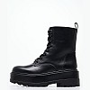 Γυναικεία Μποτάκια Flatform.Laceup Μαύρο Δέρμα Calvin Klein Γυναικεία Μποτάκια Flatform.Laceup Μαύρο Δέρμα Calvin Klein