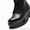 Γυναικεία Μποτάκια Flatform.Laceup Μαύρο Δέρμα Calvin Klein Γυναικεία Μποτάκια Flatform.Laceup Μαύρο Δέρμα Calvin Klein