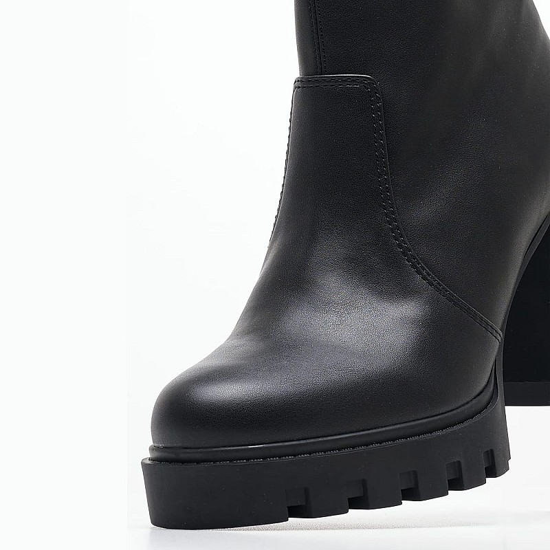 Women Boots Heel.Zip Black ECOleather Calvin Klein