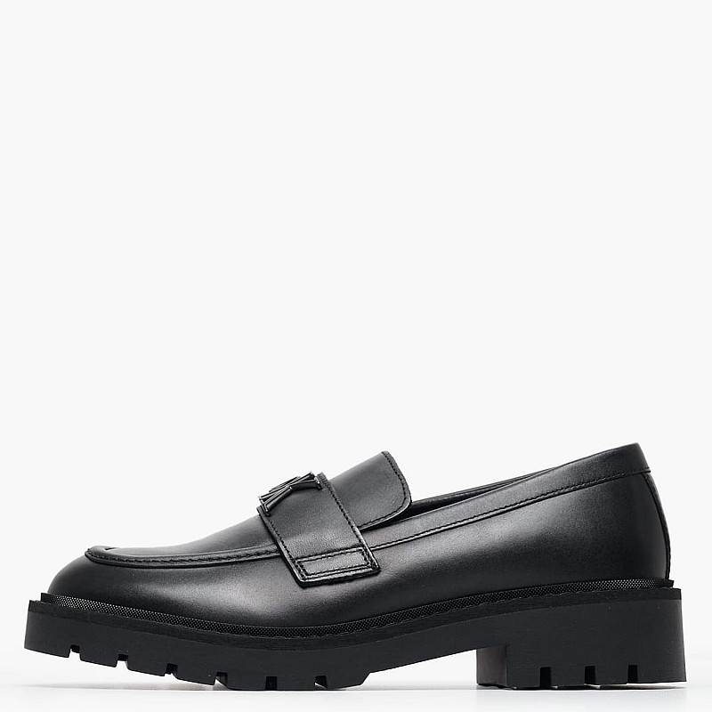 Women Moccasins Loafer.Hw Black Leather Calvin Klein