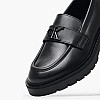 Women Moccasins Loafer.Hw Black Leather Calvin Klein Women Moccasins Loafer.Hw Black Leather Calvin Klein