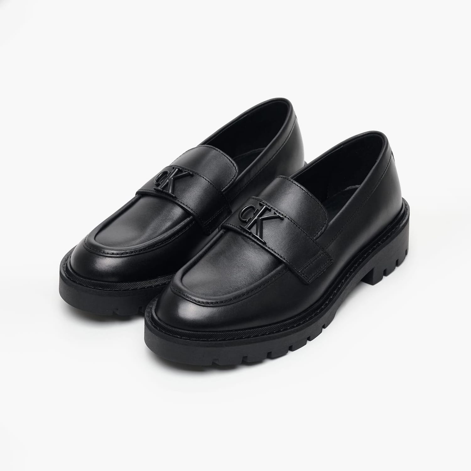 Women Moccasins Loafer.Hw Black Leather Calvin Klein Women Moccasins Loafer.Hw Black Leather Calvin Klein