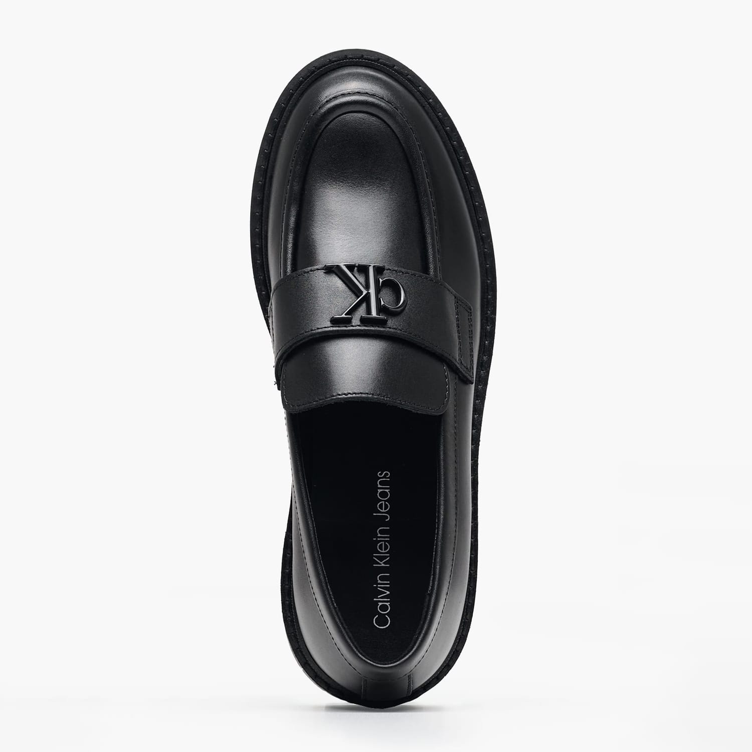 Women Moccasins Loafer.Hw Black Leather Calvin Klein Women Moccasins Loafer.Hw Black Leather Calvin Klein