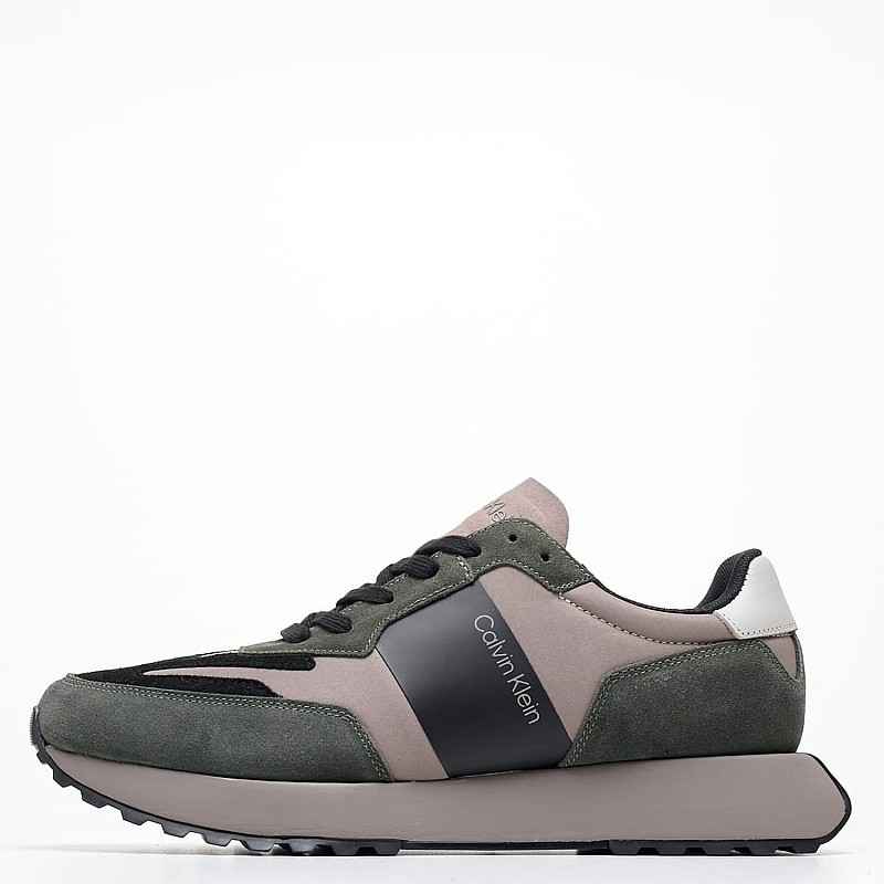 Ανδρικά Παπούτσια Casual Low.Lace Πράσινο Δέρμα Καστόρι Calvin Klein