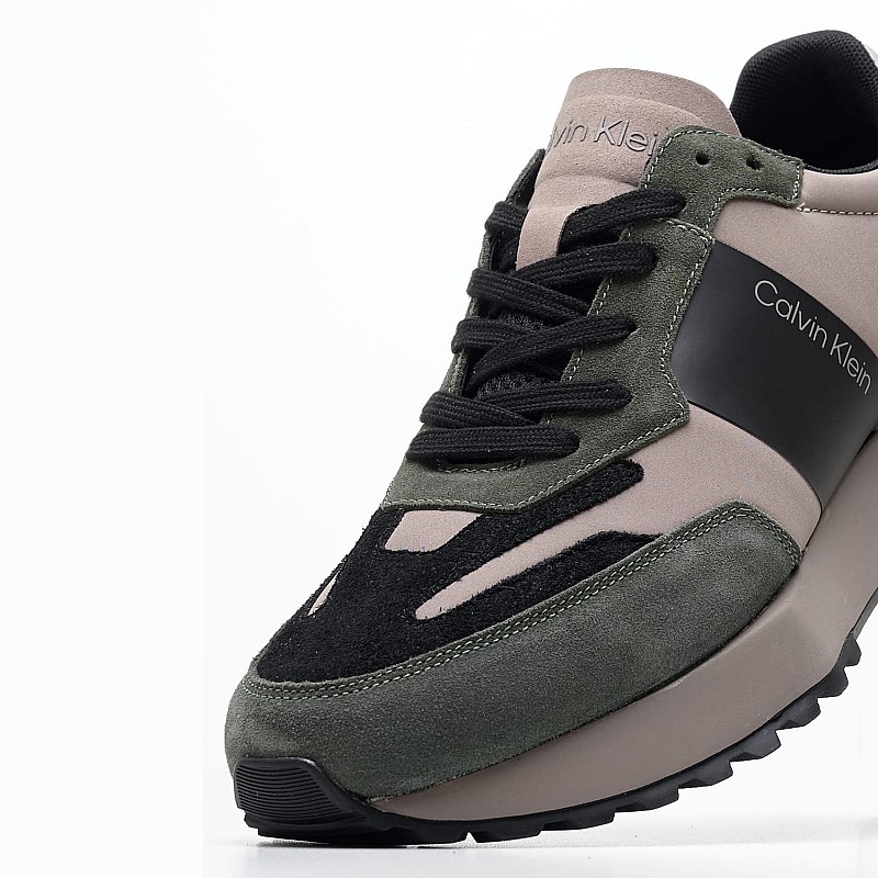 Ανδρικά Παπούτσια Casual Low.Lace Πράσινο Δέρμα Καστόρι Calvin Klein