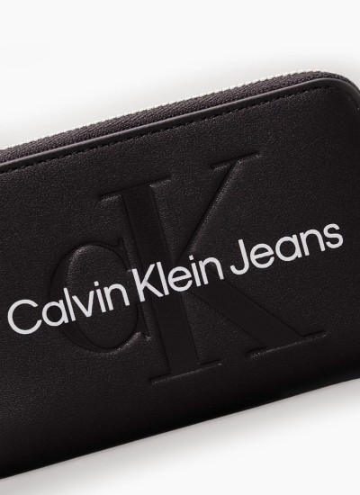 Γυναικεία Πορτοφόλια Must.Slip.Emb Μαύρο ECOleather Calvin Klein