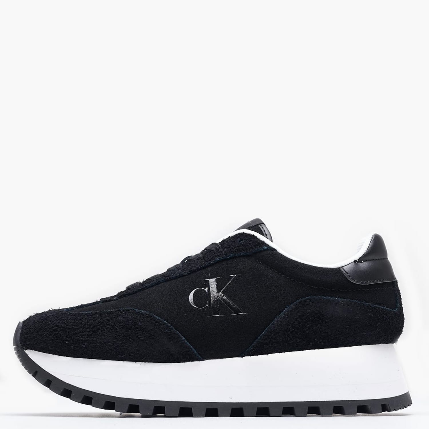Γυναικεία Παπούτσια Casual Runner.Suede Μαύρο Δέρμα Καστόρι Calvin Klein