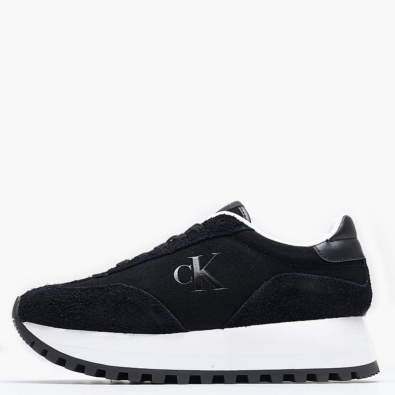 Women Casual Shoes Runner.Suede Black Buckskin Calvin Klein