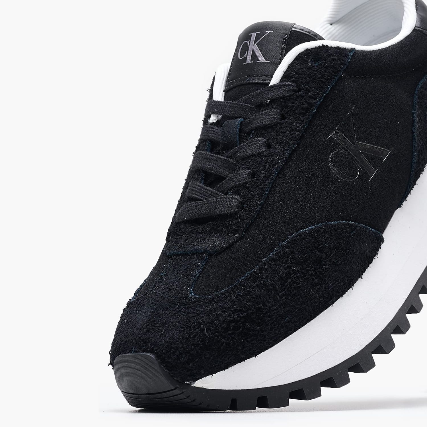 Γυναικεία Παπούτσια Casual Runner.Suede Μαύρο Δέρμα Καστόρι Calvin Klein