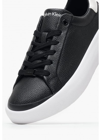 Women Casual Shoes Vulc.Lth Black Leather Calvin Klein