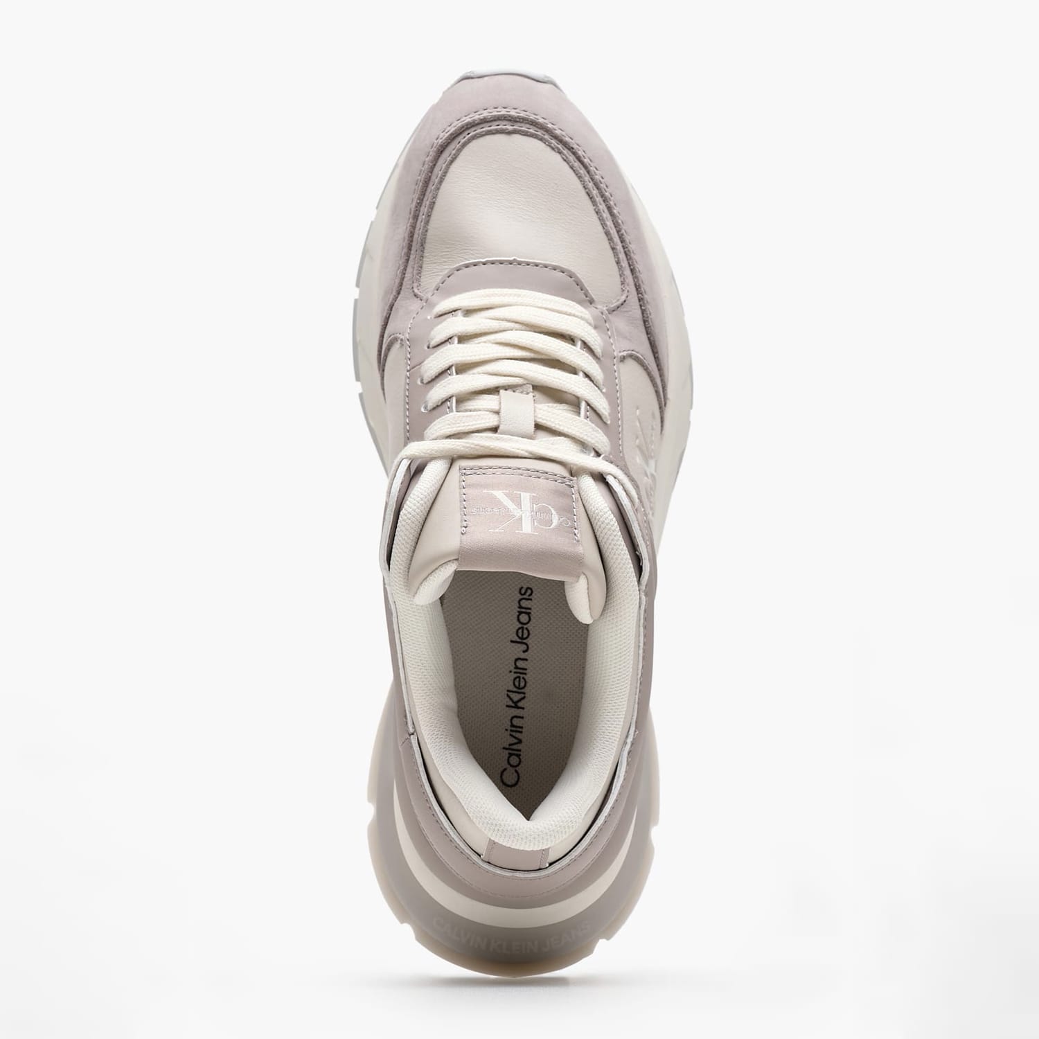 Γυναικεία Παπούτσια Casual Wedge.Runner.Ml Μπεζ Δέρμα Calvin Klein