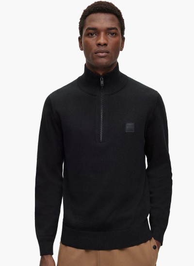 Ανδρικές Μπλούζες Basic.Pima Μαύρο Βαμβάκι Guess