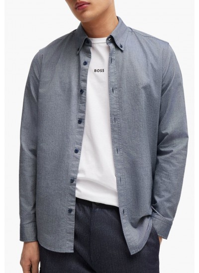 Ανδρικά Πουκάμισα Oxford.Shirt Μπλέ Ανοιχτό Βαμβάκι GANT