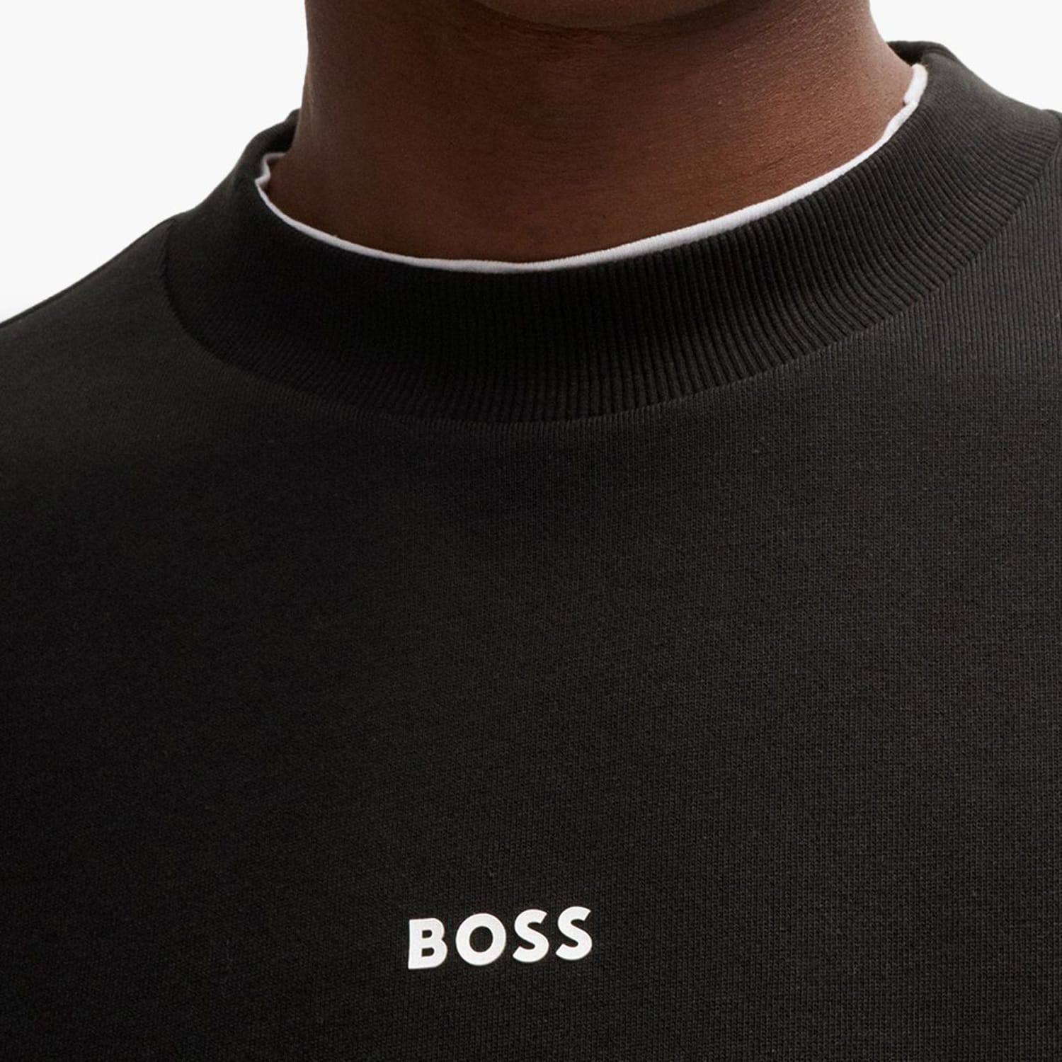 Ανδρικά Φούτερ Wesmall.Crew Μαύρο Βαμβάκι Boss Ανδρικά Φούτερ Wesmall.Crew Μαύρο Βαμβάκι Boss