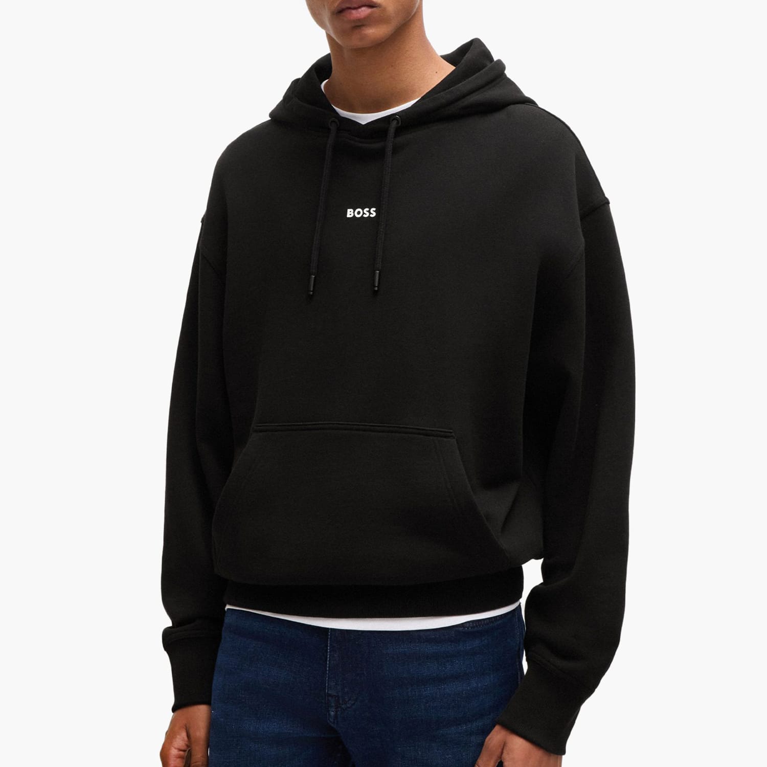 Ανδρικά Φούτερ Wesmall.Hood Μαύρο Βαμβάκι Boss