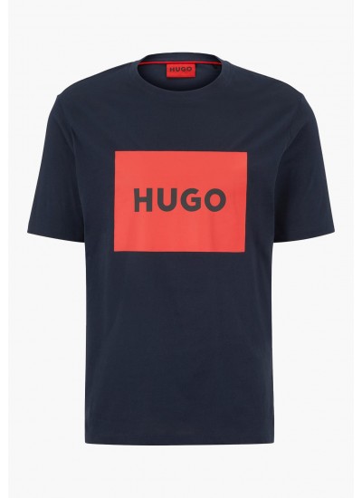 Men T-Shirts Dulive222 DarkBlue Cotton Hugo