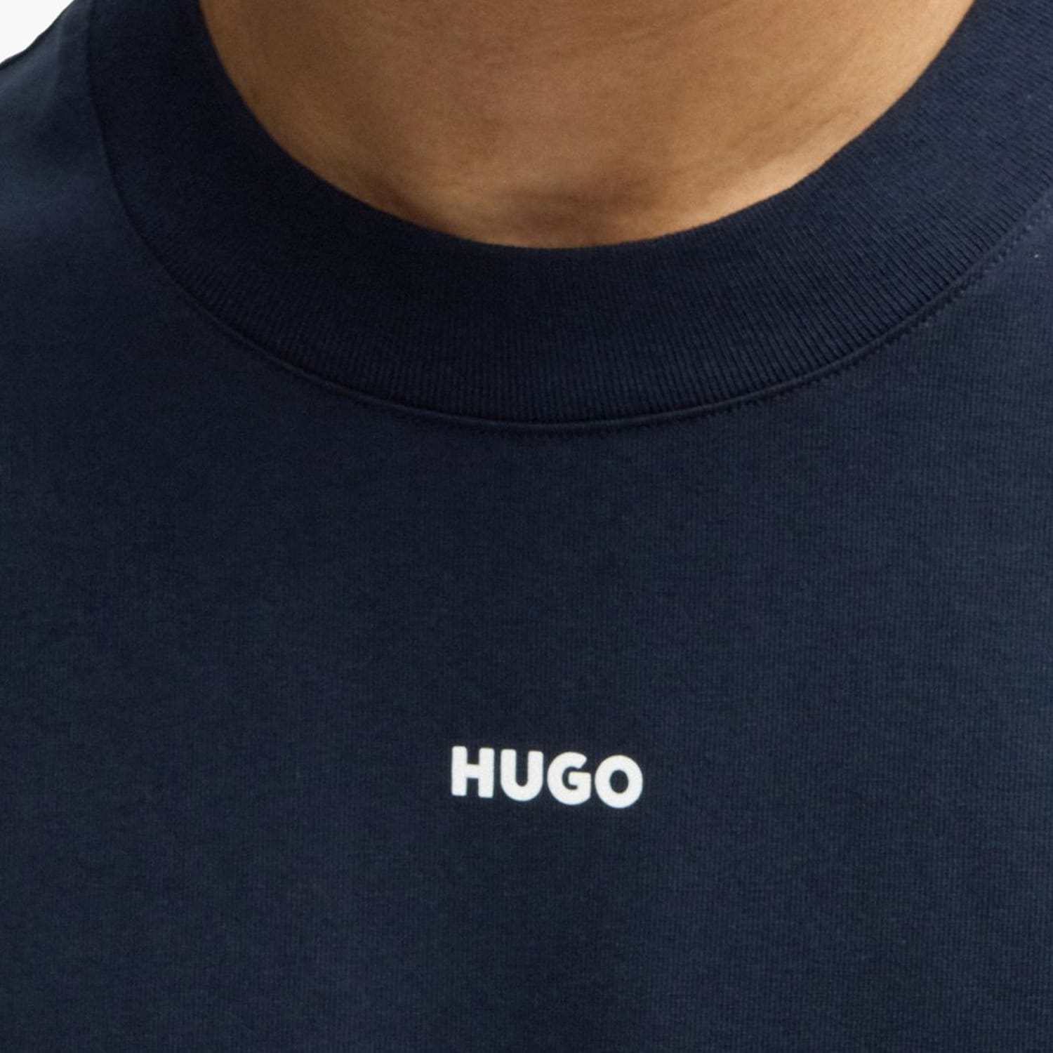 Ανδρικές Μπλούζες Dapolino Σκούρο Μπλε Βαμβάκι Hugo Μπλούζες Hugo Dapolino-DarkBlue