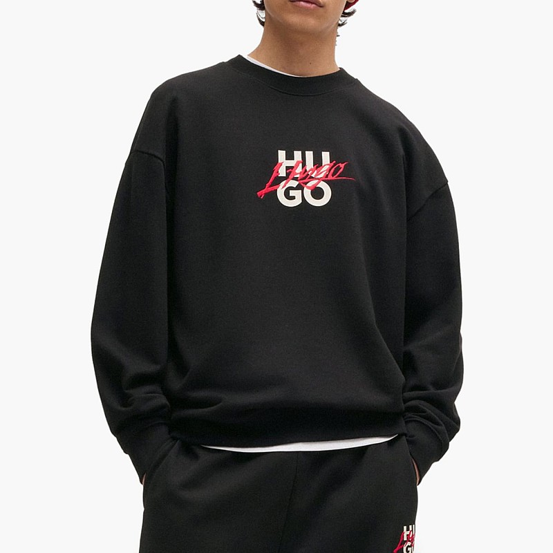 Men's Footer Dlogonty Black Cotton Hugo