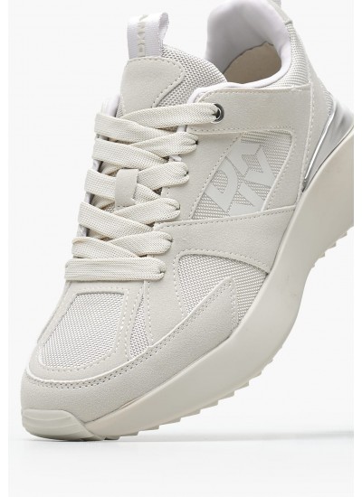 Women Casual Shoes Zofi Beige Buckskin-Fabric DKNY
