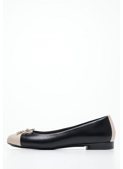Γυναικείες Μπαλαρίνες Elastic.Ballerina Μαύρο Δέρμα Tommy Hilfiger