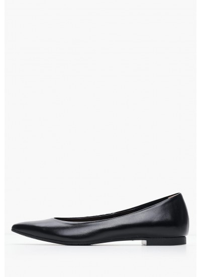 Γυναικείες Μπαλαρίνες Elastic.Ballerina Μαύρο Δέρμα Tommy Hilfiger