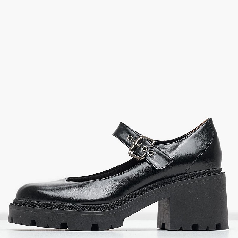 Women Moccasins Mary.Janes Black Leather Mortoglou