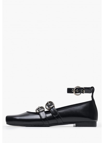 Γυναικείες Μπαλαρίνες Elastic.Ballerina Μαύρο Δέρμα Tommy Hilfiger