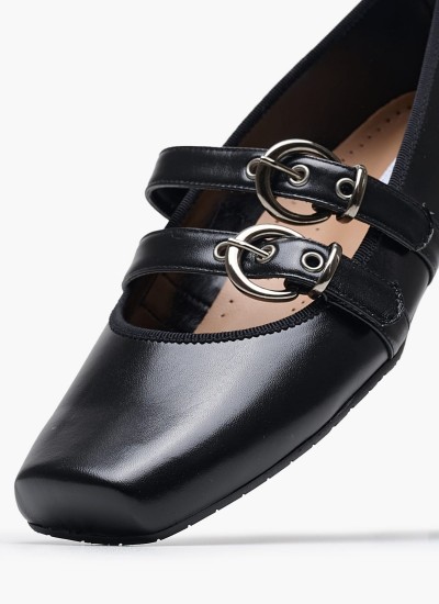 Γυναικείες Μπαλαρίνες Elastic.Ballerina Μαύρο Δέρμα Tommy Hilfiger