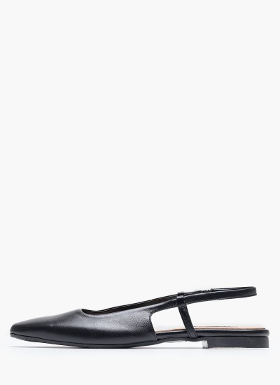 Γυναικείες Μπαλαρίνες Elastic.Ballerina Μαύρο Δέρμα Tommy Hilfiger