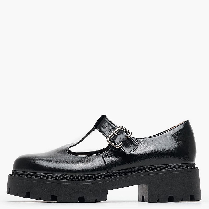 Women Moccasins Sierra Black Leather Mortoglou