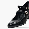 Γυναικείες Γόβες & Peeptoes Χαμηλές Jules Μαύρο Δέρμα Λουστρίνι Mortoglou