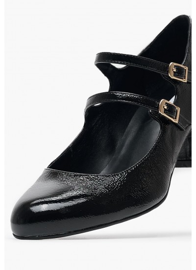 Γυναικείες Γόβες & Peeptoes Χαμηλές 2344.51618 Μαύρο Δέρμα Mortoglou