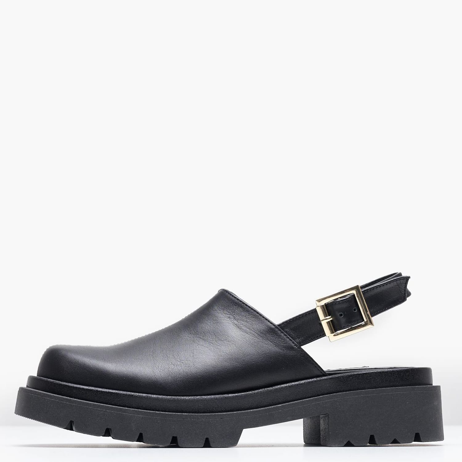 Women Mules Persephone Black Leather Mortoglou