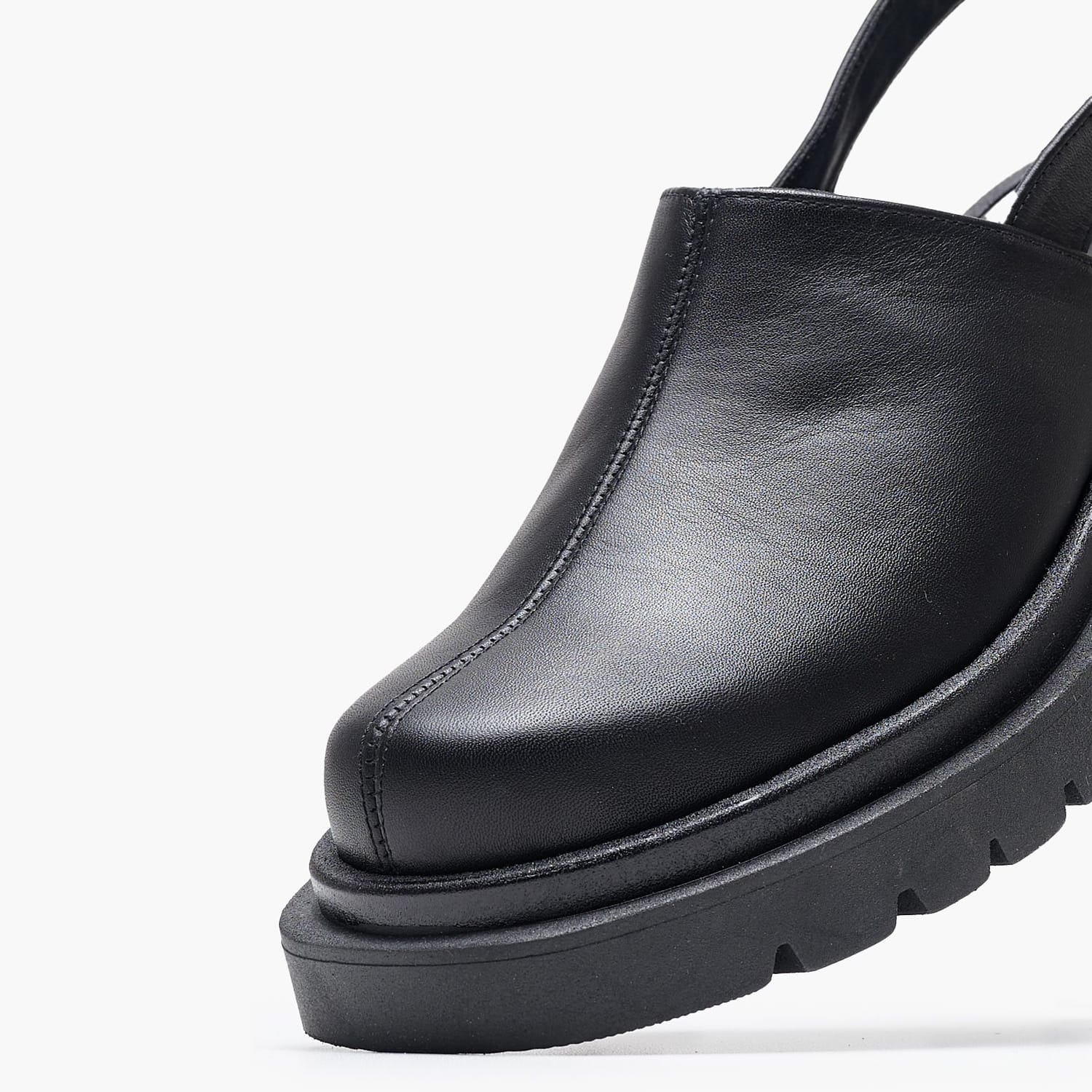 Women Mules Persephone Black Leather Mortoglou