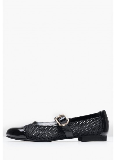 Γυναικείες Μπαλαρίνες Elastic.Ballerina Μαύρο Δέρμα Tommy Hilfiger