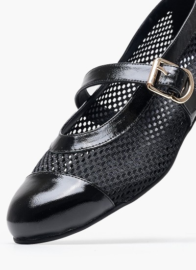 Γυναικείες Μπαλαρίνες Elastic.Ballerina Μαύρο Δέρμα Tommy Hilfiger