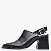 Women Mules Violet Black Leather Mortoglou Women Mules Violet Black Leather Mortoglou
