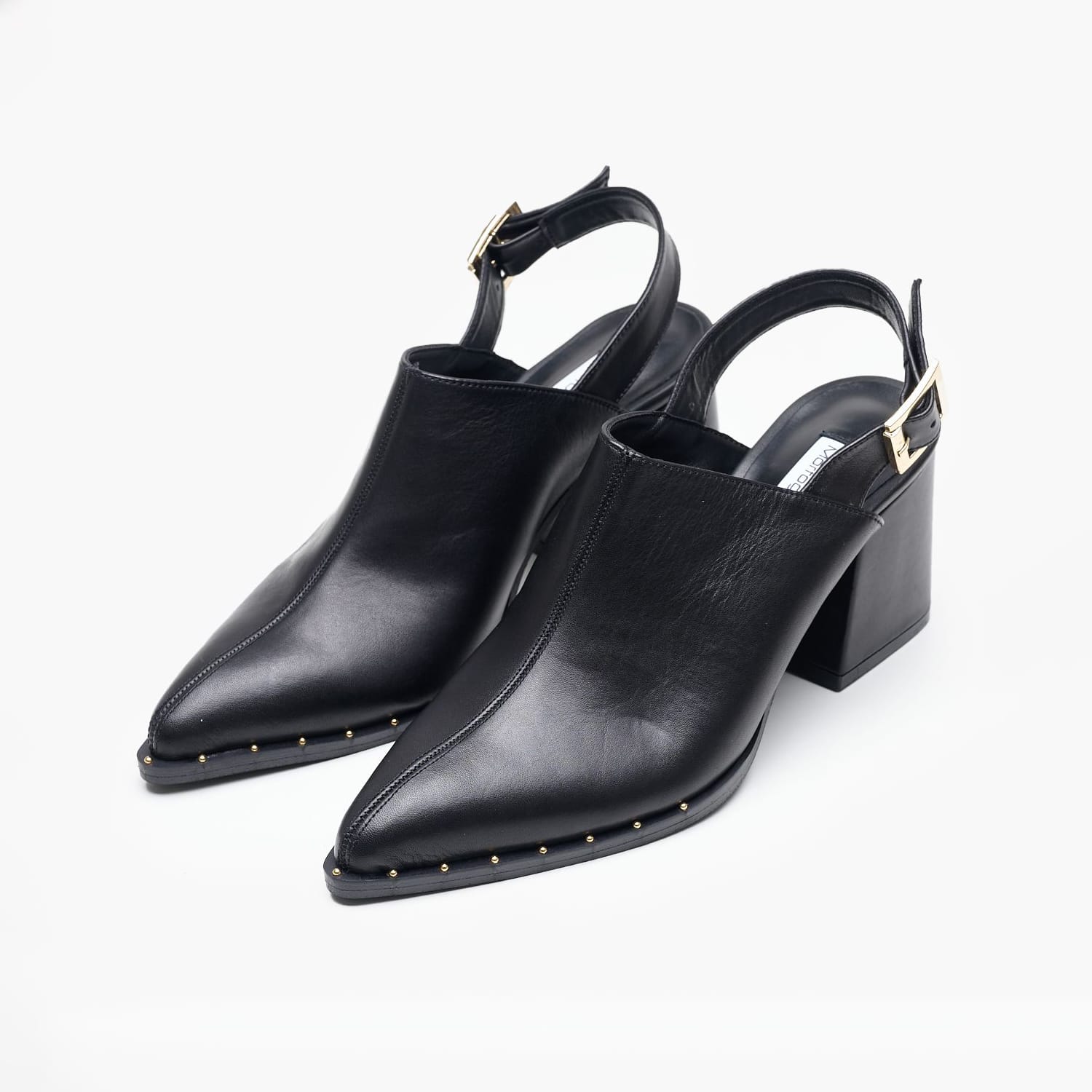 Women Mules Violet Black Leather Mortoglou Women Mules Violet Black Leather Mortoglou