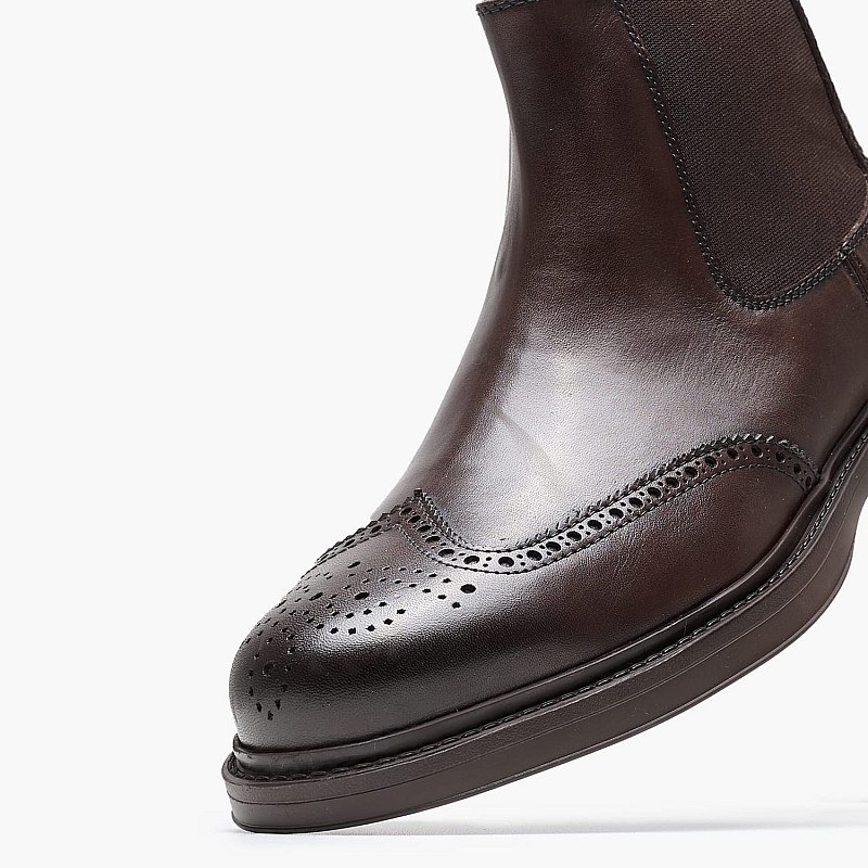 Men Boots Brogue Brown Leather Kalogirou