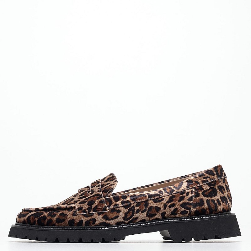 Women Moccasins Veronica.Vel Leopard Velvet Kalogirou