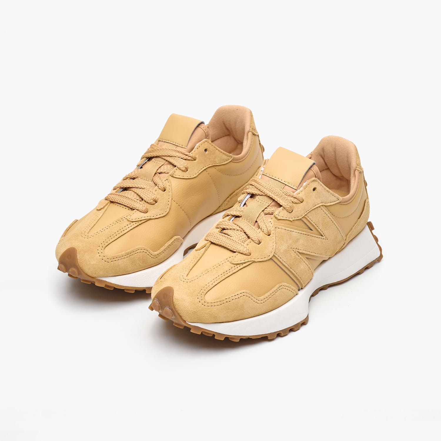 Men Casual Shoes 327Lj Yellow Leather-Buckskin New Balance Casual - Sneakers New Balance 327Lj-Yellow