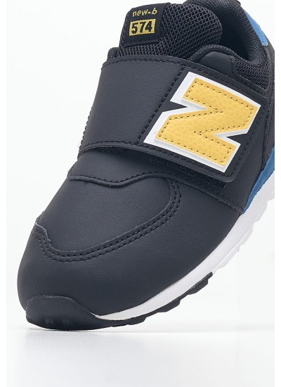 Παιδικά Παπούτσια Casual 574.B Μαύρο ECOleather New Balance