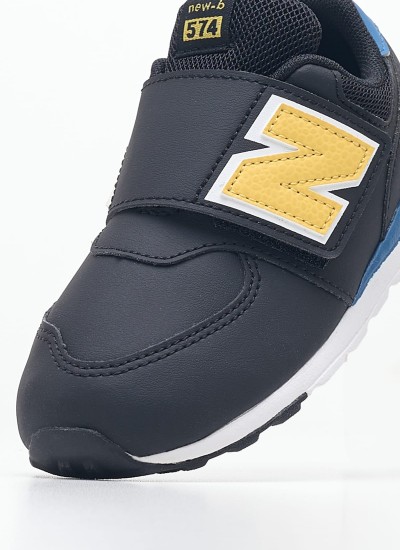 Παιδικά Παπούτσια Casual 574.B Μαύρο ECOleather New Balance
