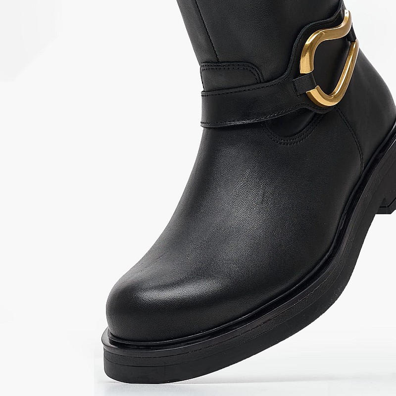 Women Boots 51198 Black Leather Mortoglou