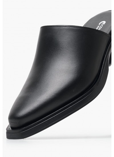 Women Mules 51203 Black Leather Mortoglou