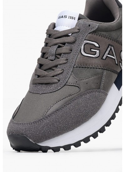 Men Casual Shoes Yohn.Mix Grey ECOleather-Fabric Gas