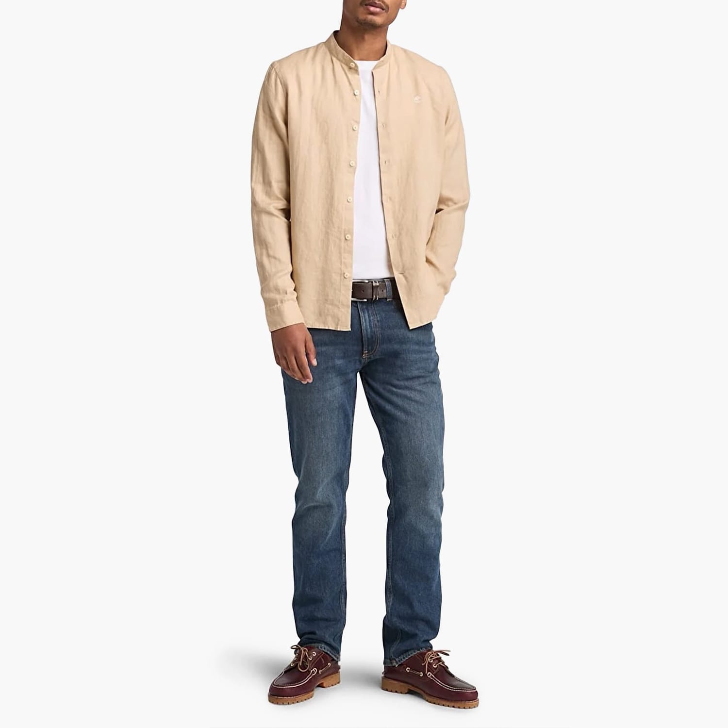 Men Shirts A2DC1 Beige Linen Timberland Men Shirts A2DC1 Beige Linen Timberland