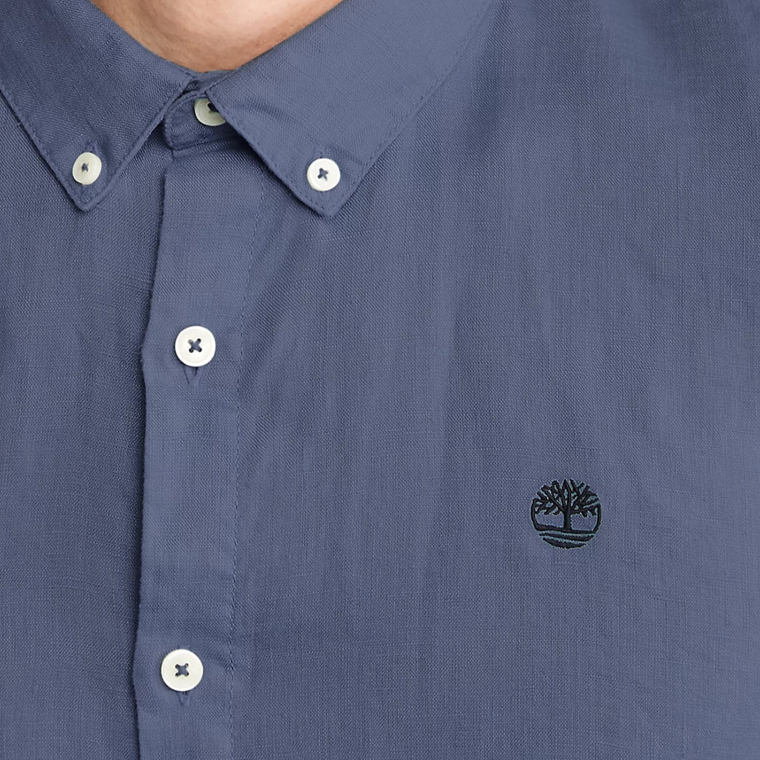 Men Shirts A2DC3 Blue Linen Timberland Men Shirts A2DC3 Blue Linen Timberland