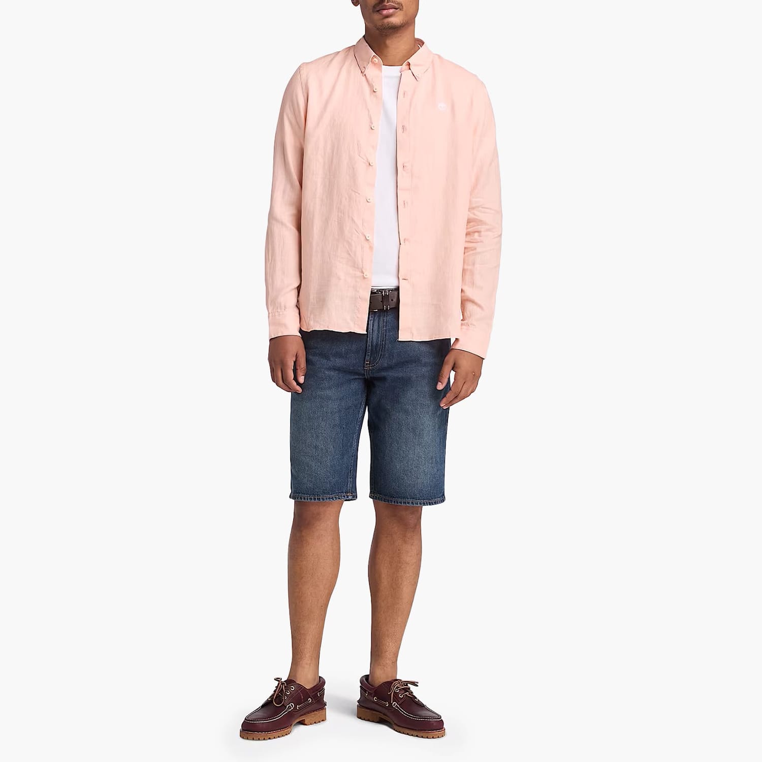 Men Shirts A2DC3 Pink Linen Timberland Men Shirts A2DC3 Pink Linen Timberland